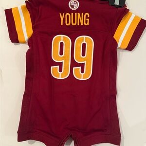 NFL Washington Commanders Kids Burgundy and Gold Jersey Infant size